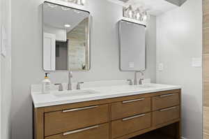 Bathroom featuring vanity