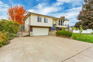 Bi-level home with a garage