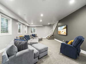 View of carpeted living room