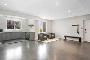 Basement kitchenette and plenty of natural light