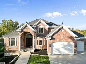 View of front of house with a garage