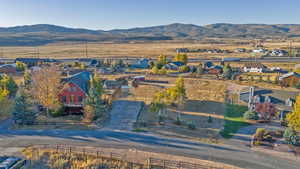 Bird's eye view with a mountain view