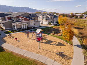 Exterior space featuring a mountain view