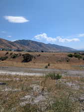 View of mountain background with rural landscape