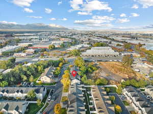 Drone / aerial view featuring a mountain view