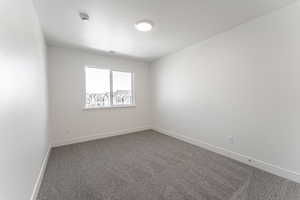 Spare room with carpet flooring and a textured ceiling