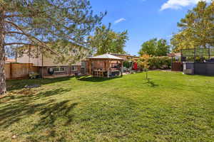 View of yard featuring a gazebo