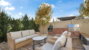 Beautiful Pavers Patio with Outdoor Kitchen including Smoker