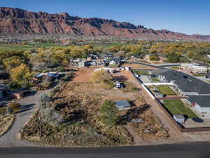 Bird's eye view with a mountain view