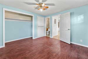 The primary bedroom also has its own partial bathroom.