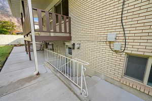 Backyard basement entrance