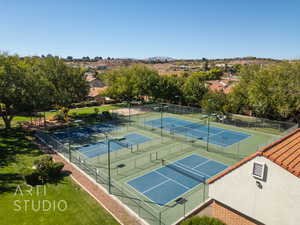 Pickleball and tennis courts and playground