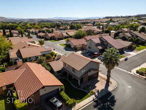 Aerial view with a mountain view looking SE