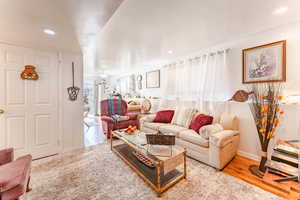 Living room featuring wood-type flooring