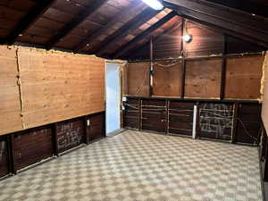 Large storage above garage off mud room