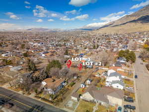 Drone / aerial view with a mountain view