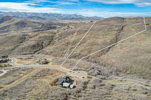 Birds eye view of property featuring a mountain view