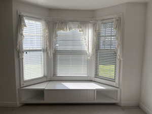 Master Bedroom bay window with built-in bench.