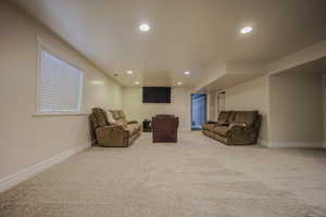 View of carpeted living room