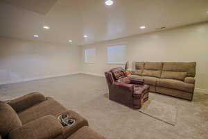 View of carpeted living room