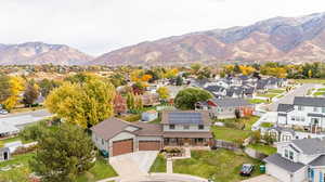 Drone / aerial view with a mountain view