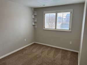 View of carpeted spare room