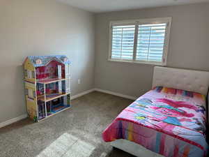 Bedroom with carpet floors