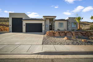 View of front of home with a garage