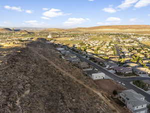 Aerial view featuring a mountain view