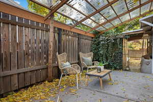 View of patio / terrace featuring a pergola