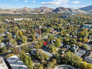 Bird's eye view featuring a mountain view