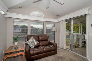 Family room, entry to spacious front porch