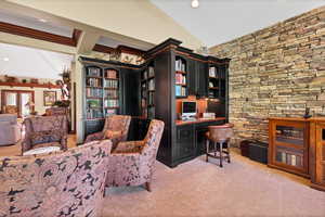 Office and sitting area off living room and kitchen