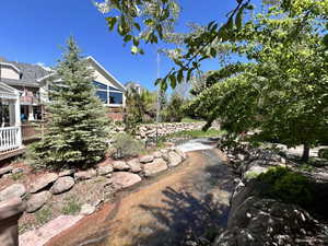 View of Gazebo from back of house over Ash Creek