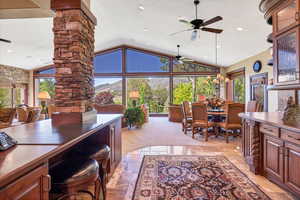 Office and sitting area off living room and kitchen