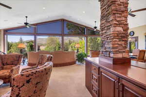 Office and sitting area off living room and kitchen