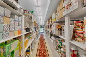 View of large food storage area