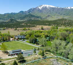 Aerial view featuring a rural view of property