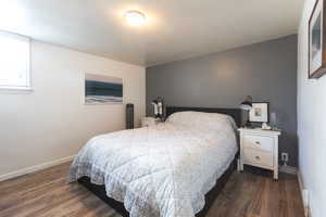 Bedroom featuring dark hardwood / wood-style flooring