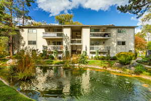 View of building exterior with a water view