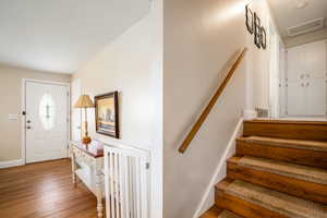 Foyer featuring light hardwood / wood-style flooring