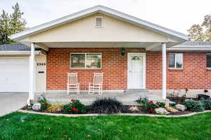 View of front of house with a garage