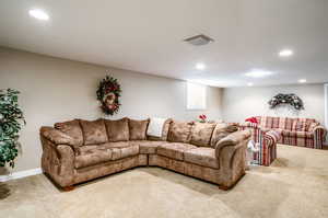 View of carpeted living room