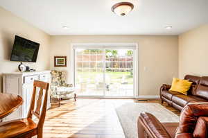 Living room featuring light wood-type flooring