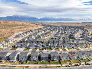 Aerial view featuring a mountain view