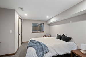 View of Master Bedroom with Two Closets