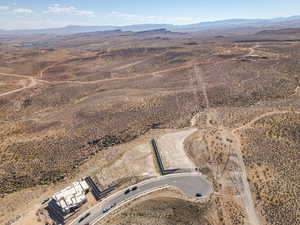 Aerial view featuring a mountain view