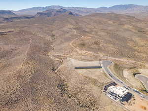 Bird's eye view with a mountain view