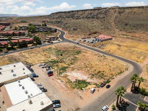 Drone / aerial view with a mountain view