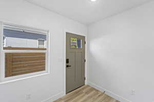 Entryway featuring light hardwood / wood-style flooring